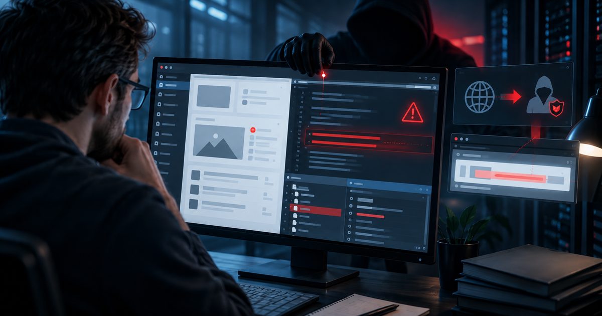 Ilustración de seguridad de WordPress representando una infección persistente y accesos no autorizados